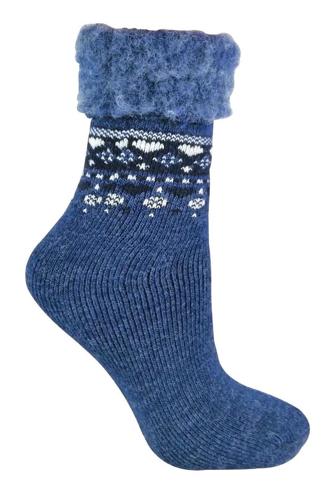 Damen flauschig gemustert Winter warm Thermo Wollmischung Lounge Bett Socken LTOWS - Bild 25 von 54