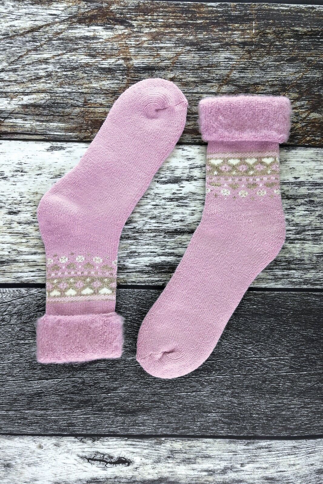 Damen flauschig gemustert Winter warm Thermo Wollmischung Lounge Bett Socken LTOWS - Bild 41 von 54