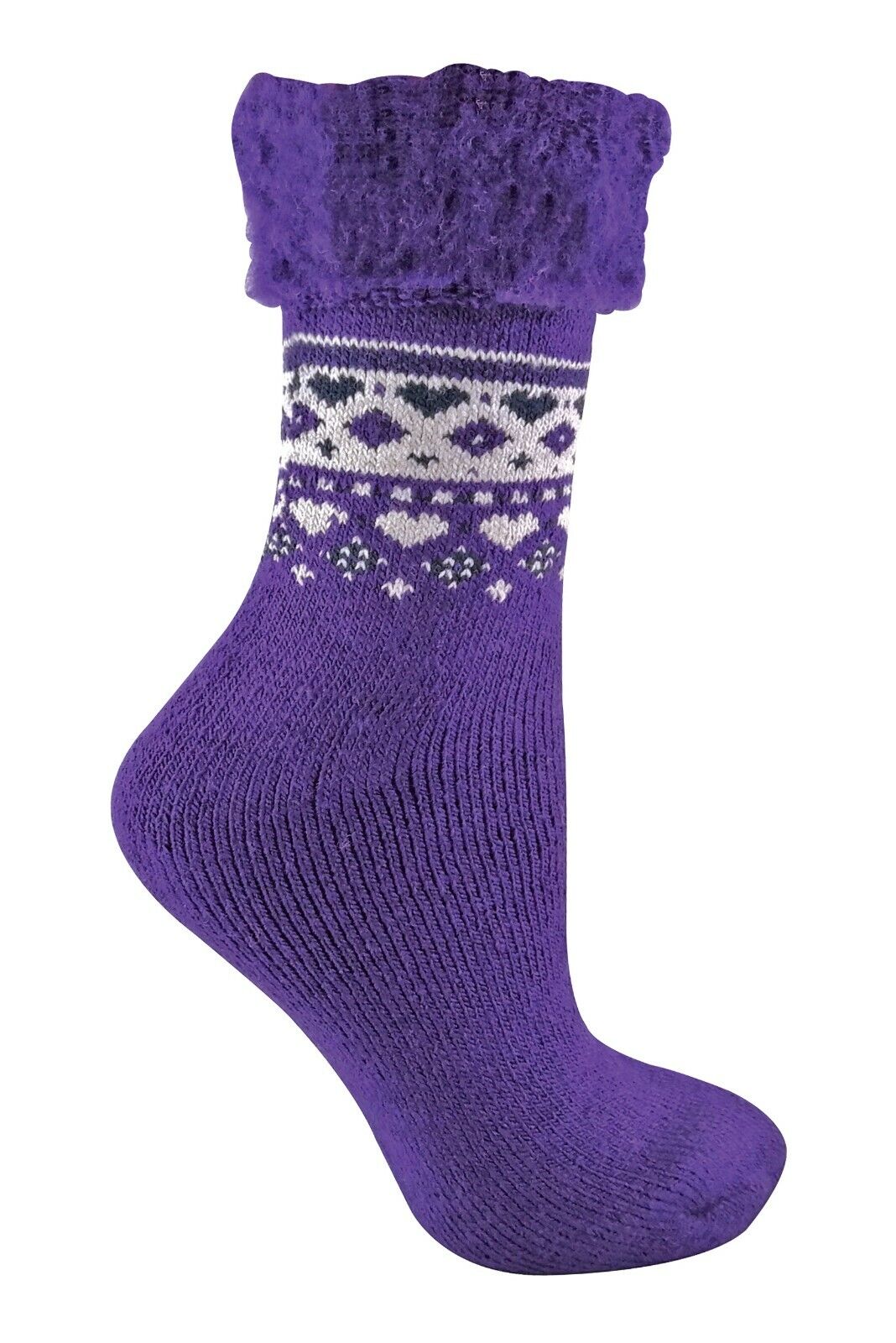 Damen flauschig gemustert Winter warm Thermo Wollmischung Lounge Bett Socken LTOWS - Bild 43 von 54