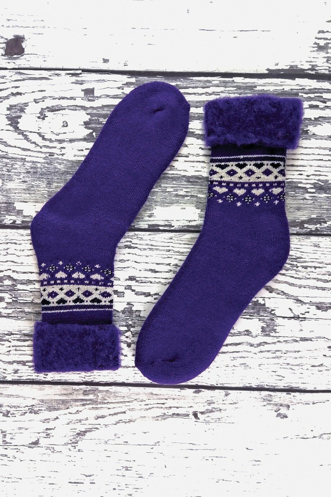 Damen flauschig gemustert Winter warm Thermo Wollmischung Lounge Bett Socken LTOWS - Bild 47 von 54