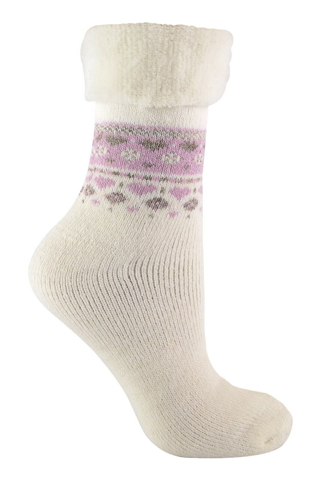 Damen flauschig gemustert Winter warm Thermo Wollmischung Lounge Bett Socken LTOWS - Bild 49 von 54