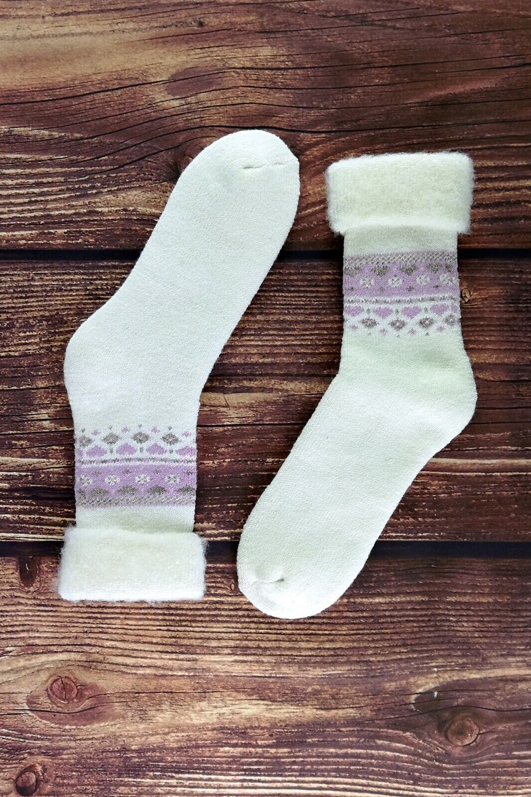 Damen flauschig gemustert Winter warm Thermo Wollmischung Lounge Bett Socken LTOWS - Bild 53 von 54