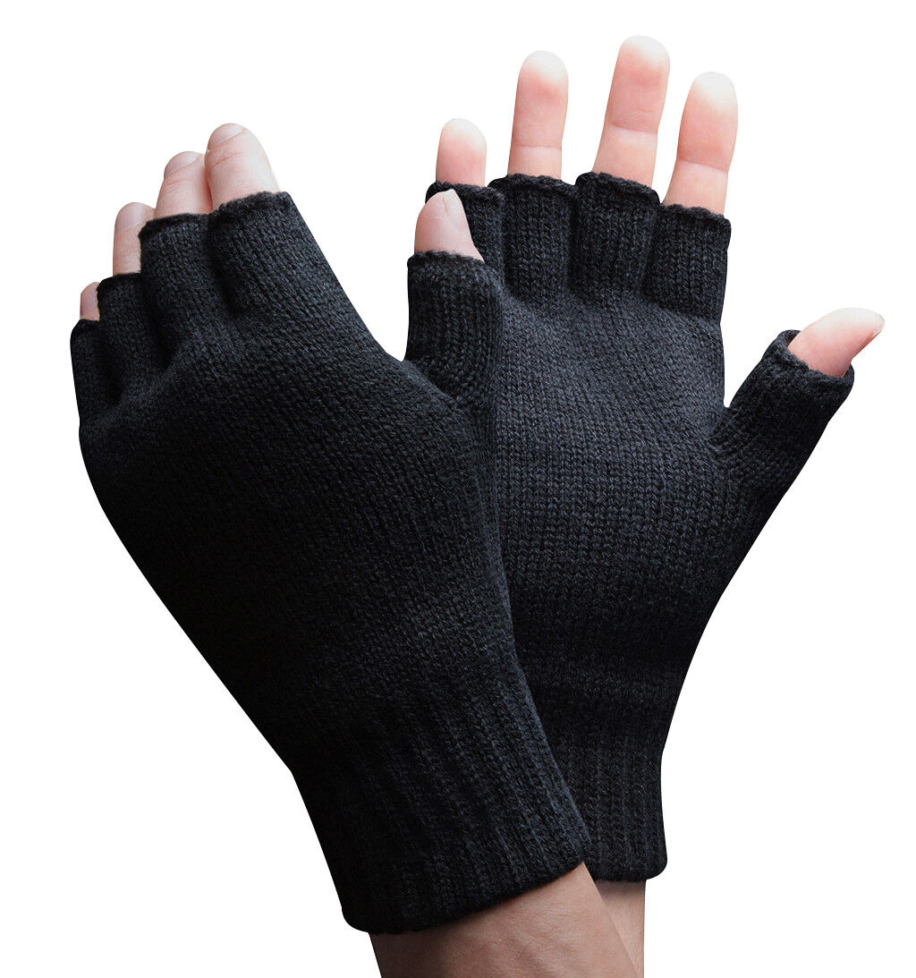 Guantes para hombre 3M Thinsulate 40 gramos con aislamiento térmico invierno tejidos negros sin dedos