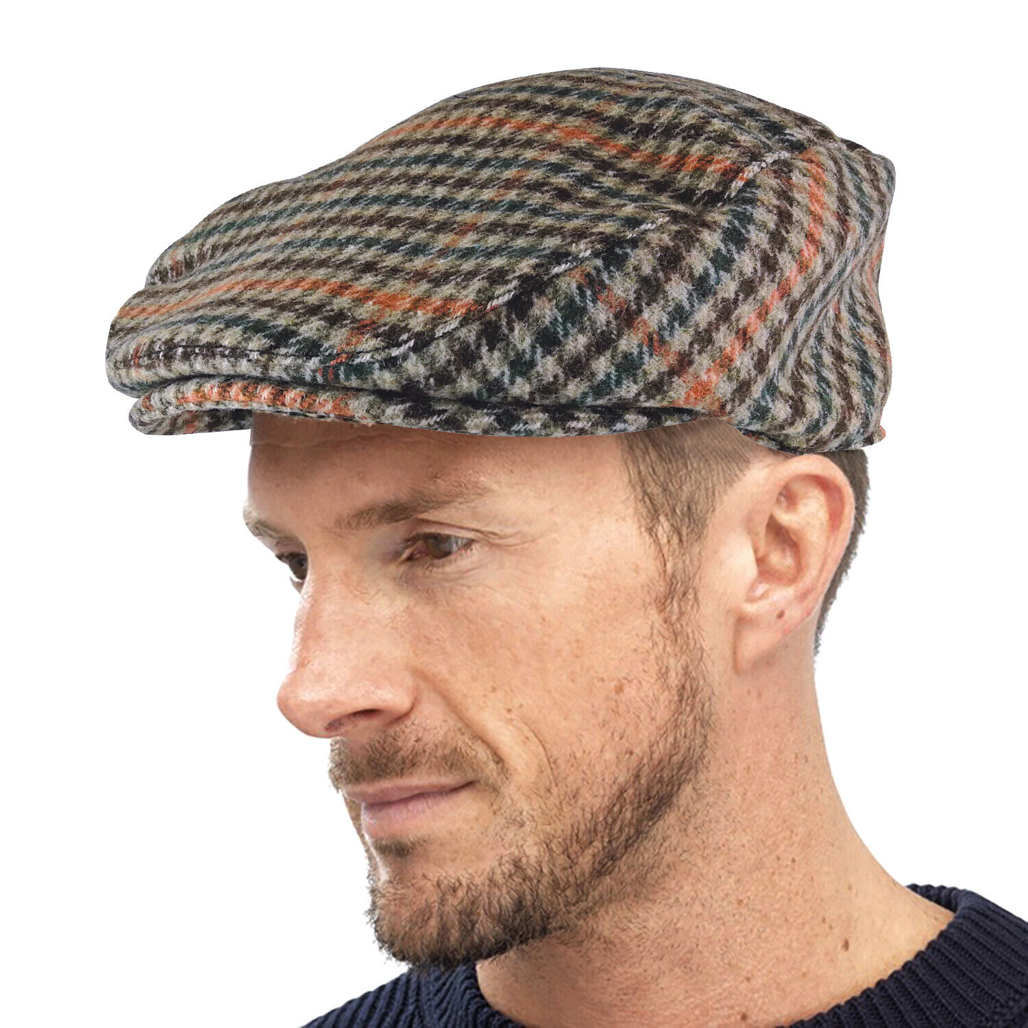 Herren Englisch Vintage Winter Wollmischung Kariert Efeu Zeitungsjunge Bill flache Kappe Mütze - Bild 37 von 37