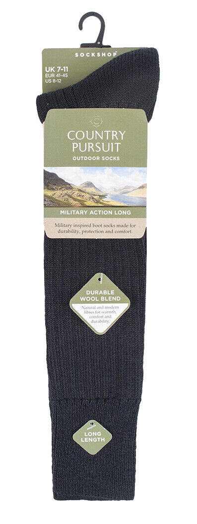 Mens Wool Blend Military Action Army Knee High Boot Socks for Cold Weather - Picture 4 of 8