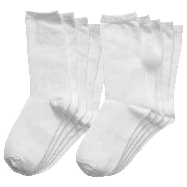 SALE - Boys Girls Back to School Socks, Plain white cotton, Pack of 10 pairs