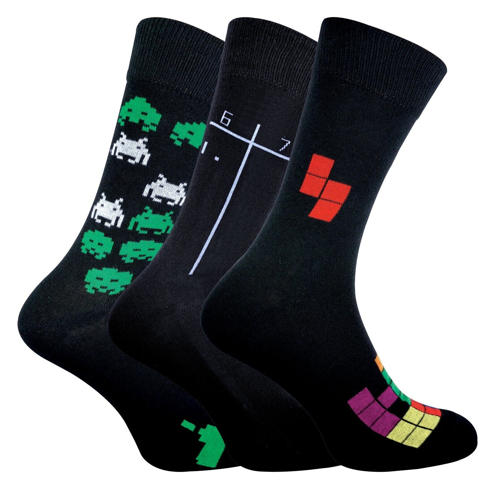 SOCKE SNOB - 3er-Pack lustige Neuheit Vintage Retro Gaming Socken für Herren | 6-11 UK - Bild 4 von 45