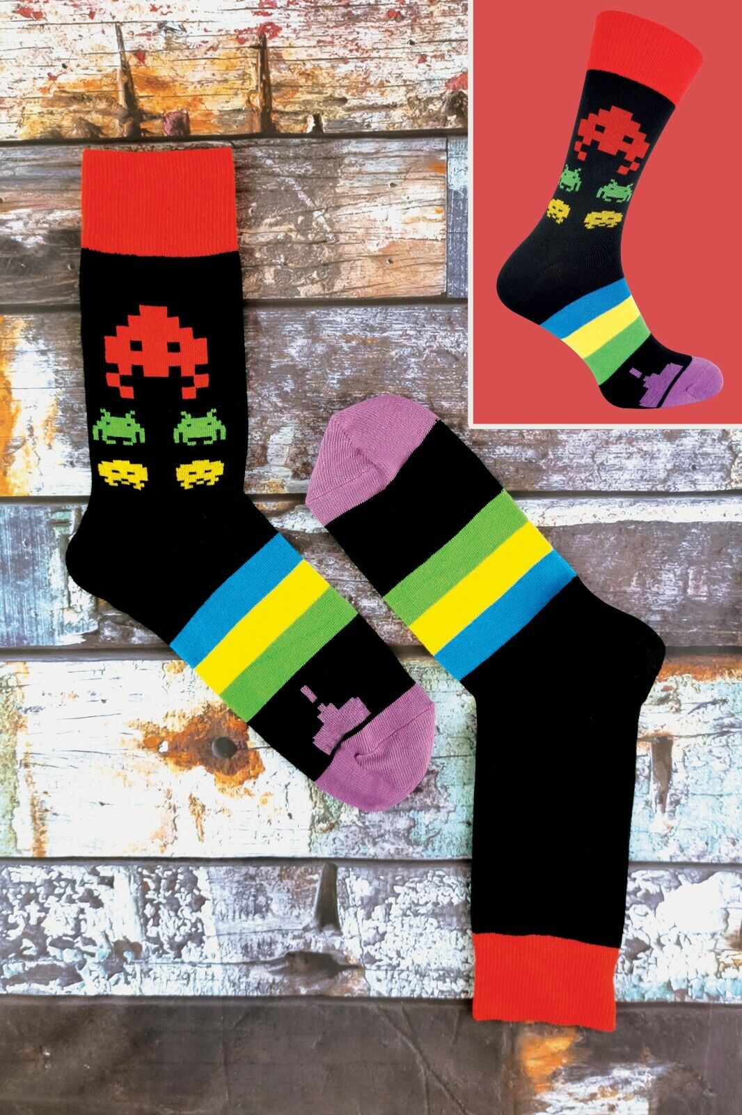 SOCKE SNOB - 3er-Pack lustige Neuheit Vintage Retro Gaming Socken für Herren | 6-11 UK - Bild 16 von 45
