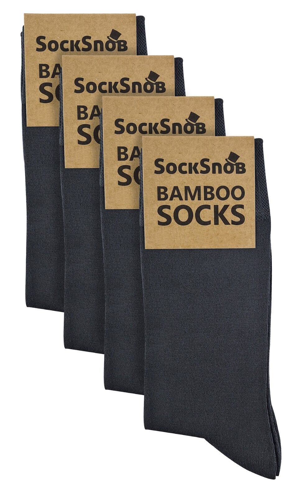 CALCETÍN SNOB - 4 Pares Unisex Bambú Finamente Tejido Delgado Súper Suave Traje de Vestir Calcetines - Imagen 18 de 44