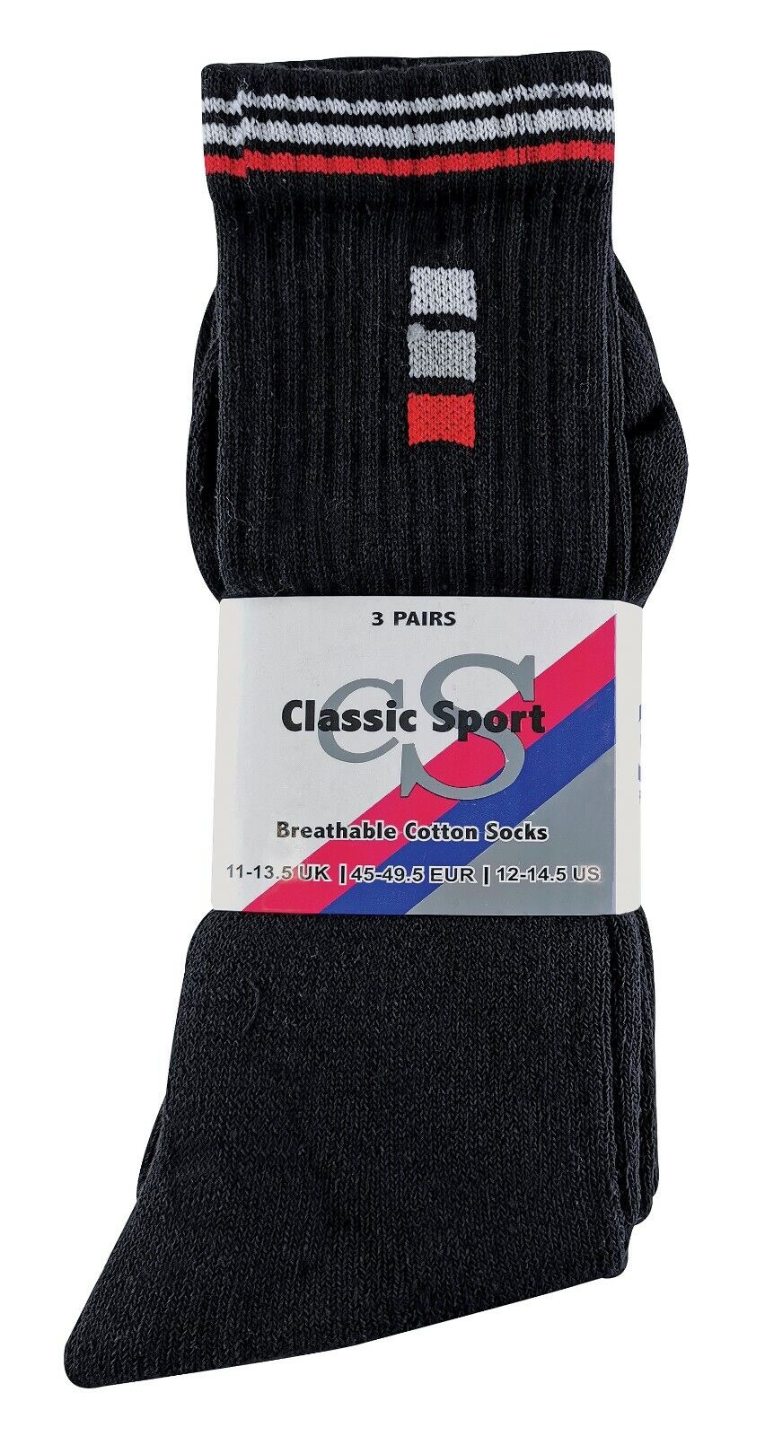 SOCKE SNOB - 6er-Pack Herren Baumwolle Retro Sportsocken mit Streifen - Bild 7 von 11