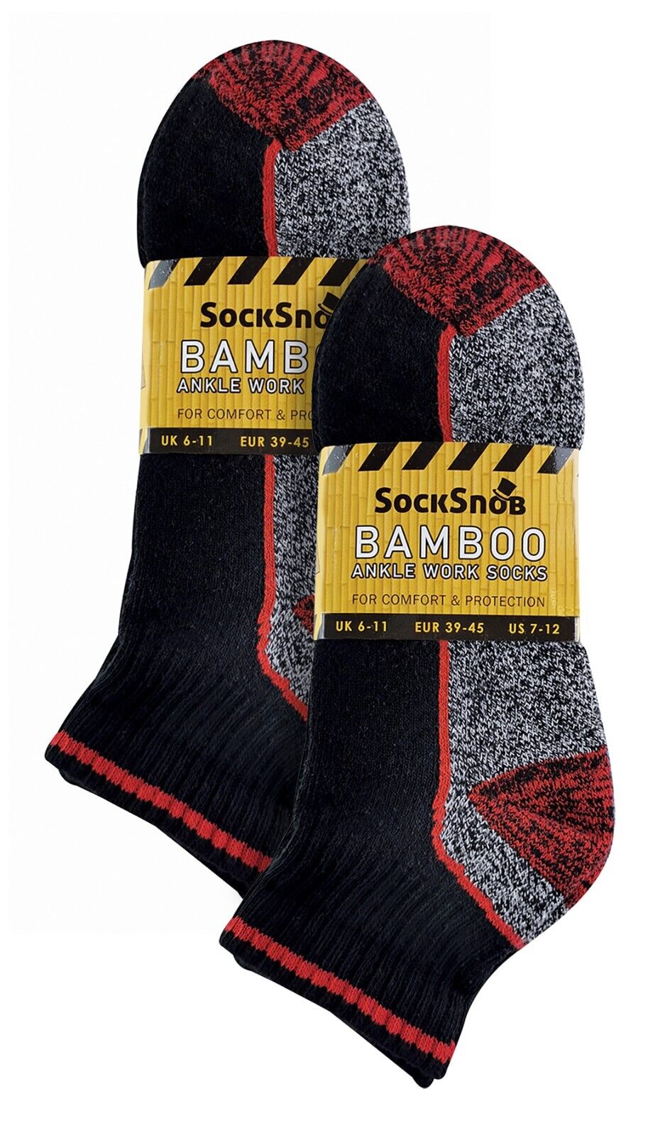 SOCK SNOB - Mens Breathable Short Ankle Cotton Bamboo Work Socks | Reinforced - Picture 11 of 21