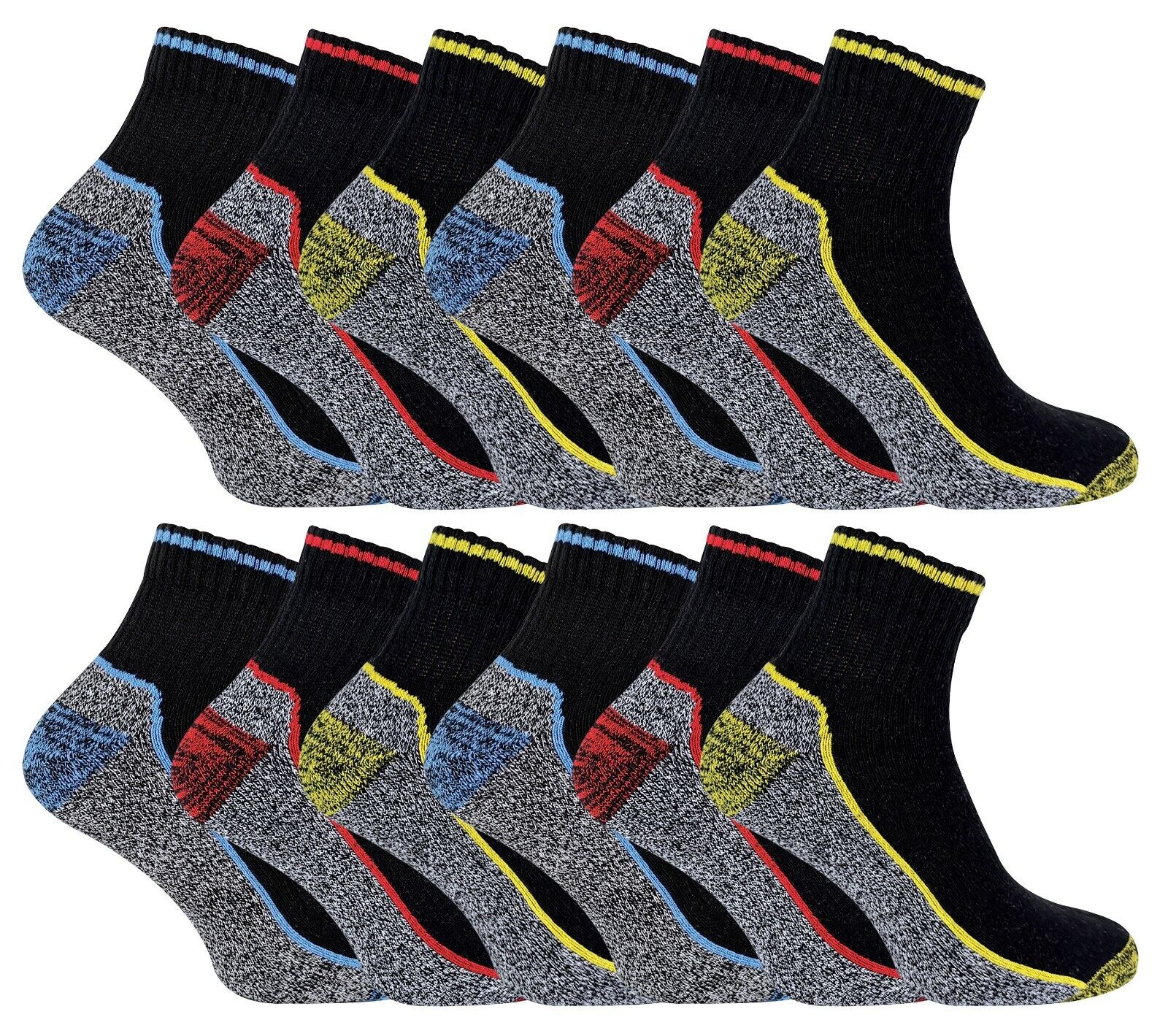 SOCK SNOB - Mens Breathable Short Ankle Cotton Bamboo Work Socks | Reinforced - Picture 16 of 21