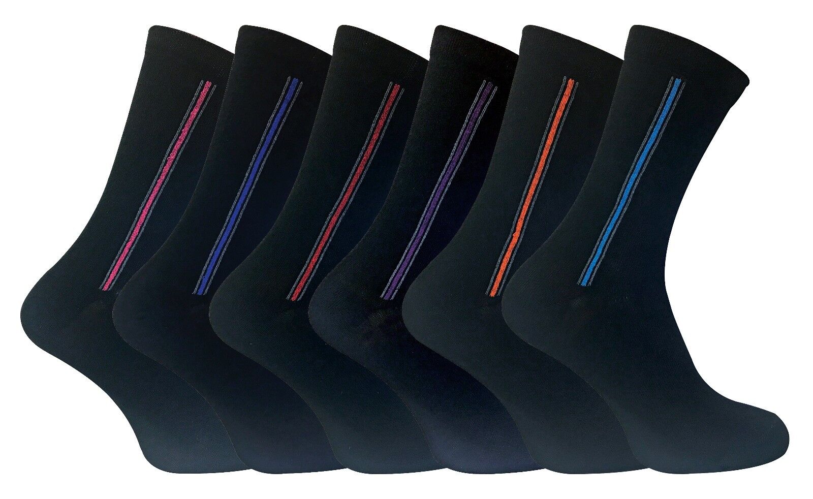 Sock Snob - 6 Paires Hommes Coton Respirant Fantaisie Rayures Désign Chaussettes - Imagen 27 de 33