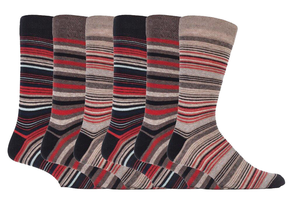 Sock Snob - 6er pack herren bunt gestreift baumwolle socken mit komfortbund - Bild 4 von 6