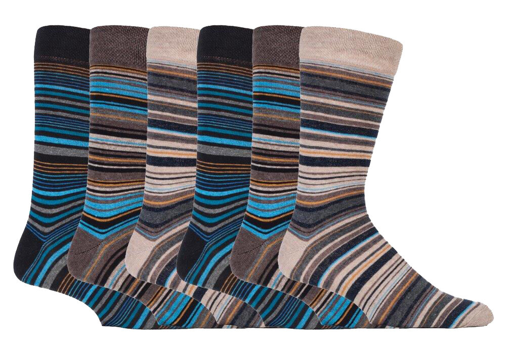 Sock Snob - 6er pack herren bunt gestreift baumwolle socken mit komfortbund - Bild 5 von 6