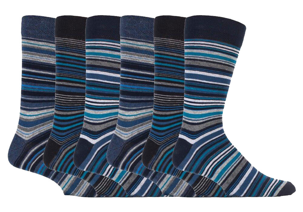 Sock Snob - 6er pack herren bunt gestreift baumwolle socken mit komfortbund - Bild 6 von 6