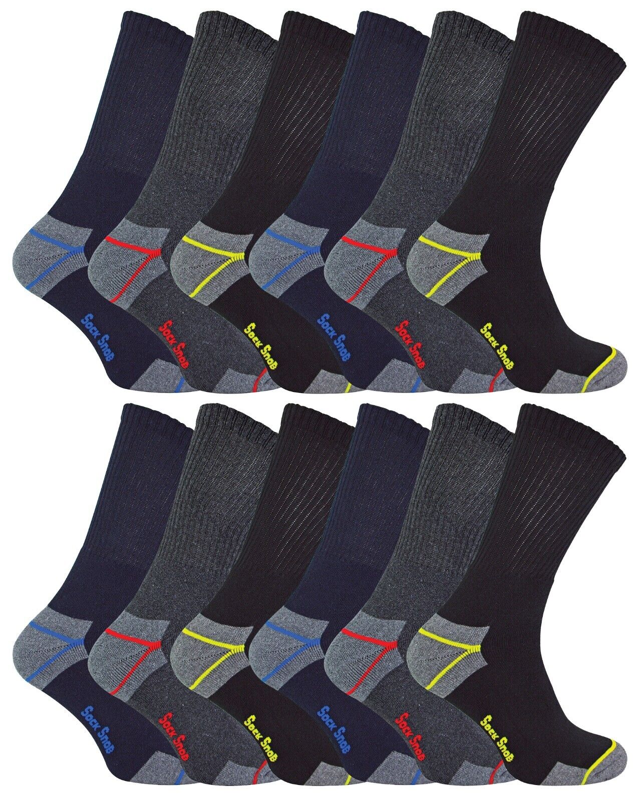 Calcetines Snob - Para Hombre Rico en Algodón Negro Resistente Últimos Calcetines de Trabajo para Botas - Imagen 9 de 22