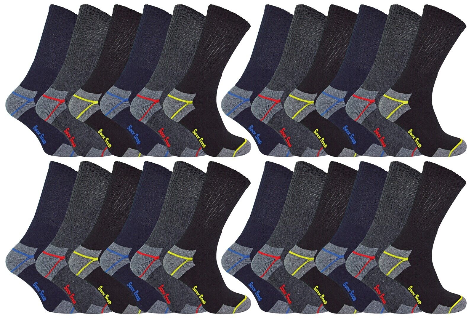 Calcetines Snob - Para Hombre Rico en Algodón Negro Resistente Últimos Calcetines de Trabajo para Botas - Imagen 16 de 22