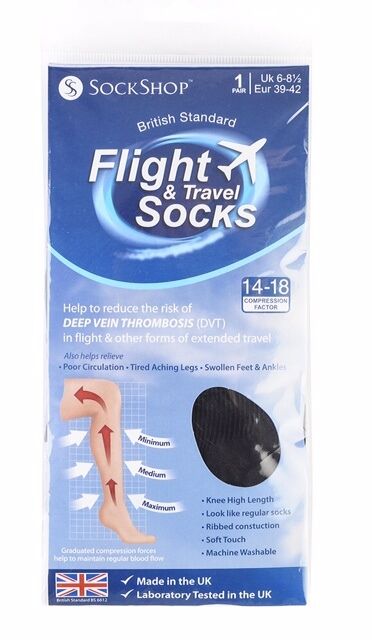 Sockshop - Unisex 80 Denier knee high compression Flight and Travel Socks,1 pair - Picture 8 of 10