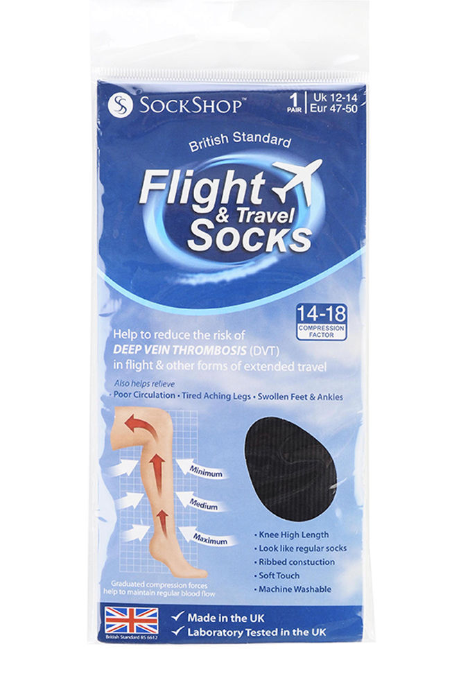 Sockshop - Unisex 80 Denier knee high compression Flight and Travel Socks,1 pair - Picture 10 of 10