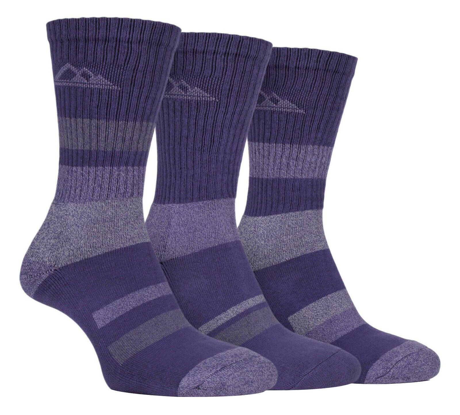 Storm Bloc - 3 Pack Ladies Striped Anti Blister Cotton Summer Walking Boot Socks