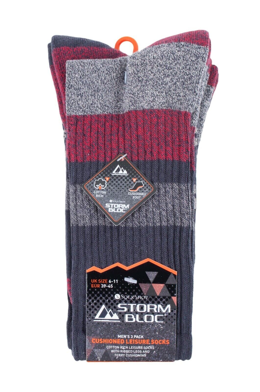 Storm Bloc - 3 Pack Hombres Transpirable Anti Blister Algodón Verano Senderismo Calcetines de Trabajo - Imagen 6 de 14