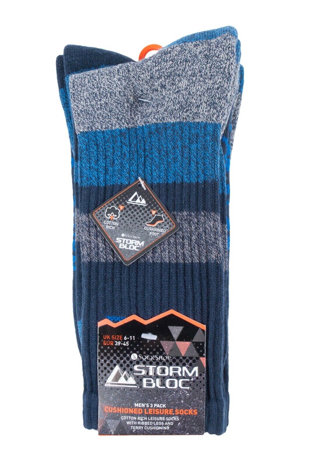 Storm Bloc - 3 Pack Hombres Transpirable Anti Blister Algodón Verano Senderismo Calcetines de Trabajo - Imagen 8 de 14