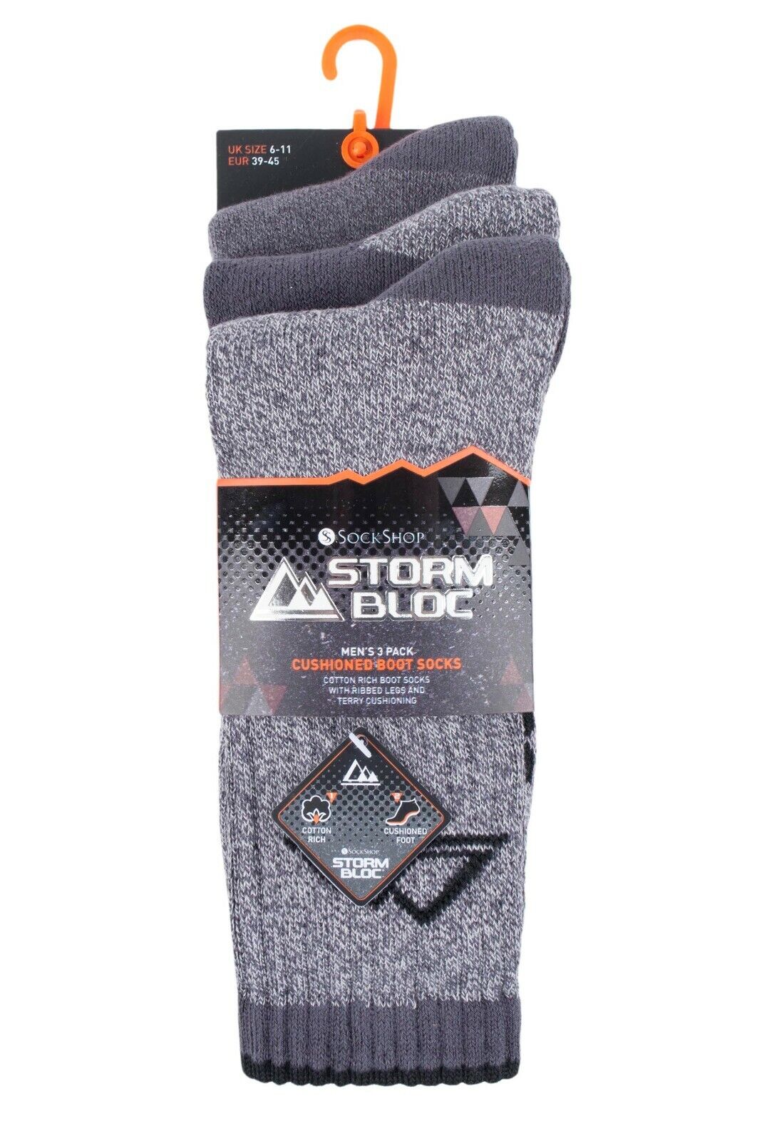 Storm Bloc - 3 Pack Hombres Transpirable Anti Blister Algodón Verano Senderismo Calcetines de Trabajo - Imagen 12 de 14