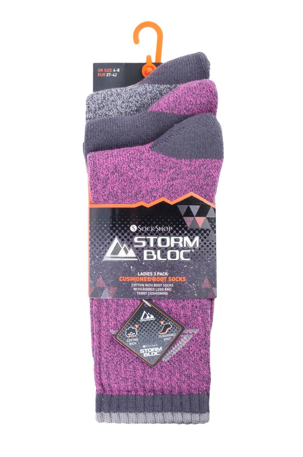 Storm Bloc - 3 Pack Womens Anti Blister Cotton Lightweight Summer Hiking Socks - Foto 20 di 21