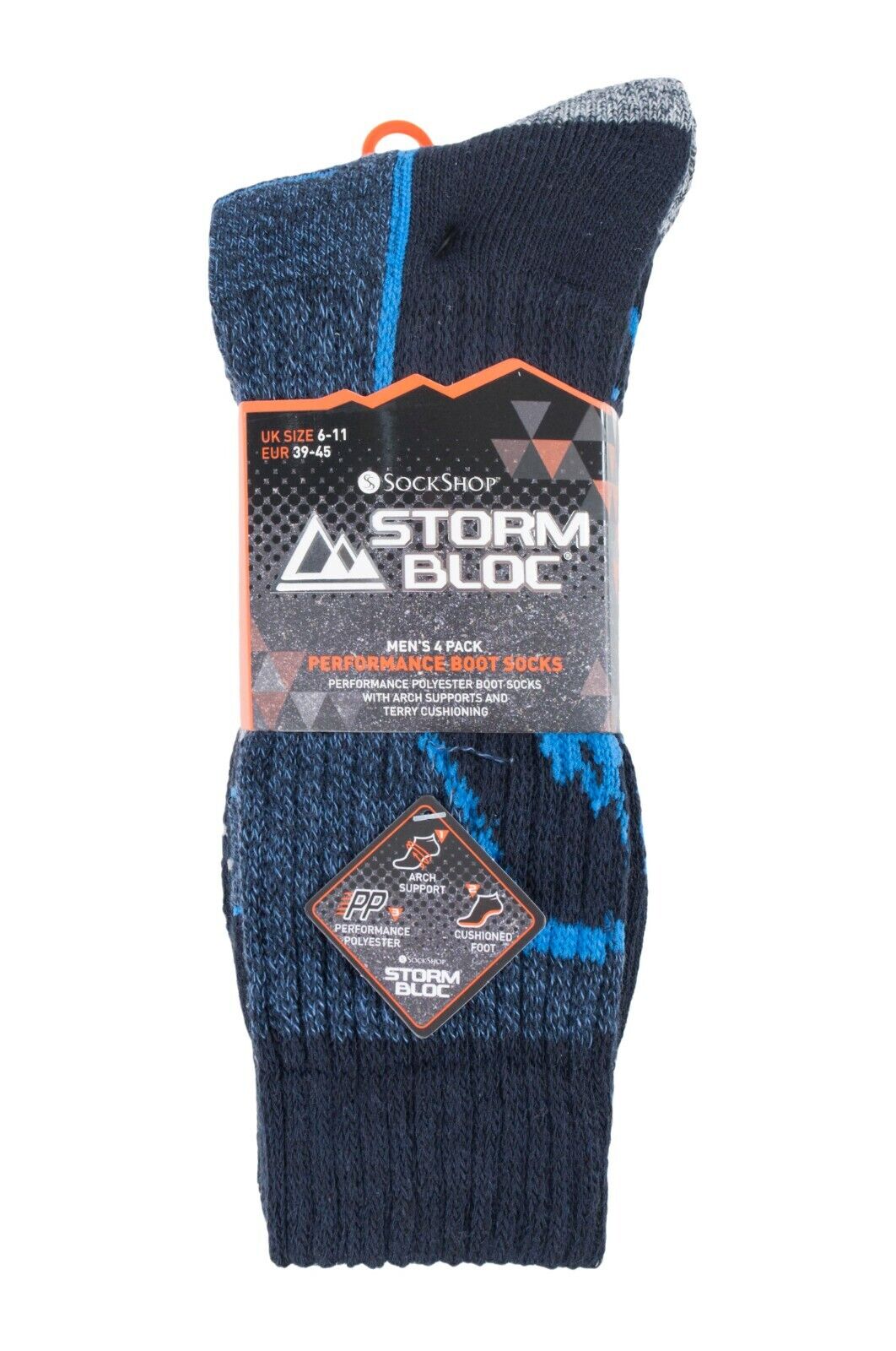 Storm Bloc - 4 Pack Mens Breathable Performance Hiking Socks with Arch Support - Picture 18 of 41