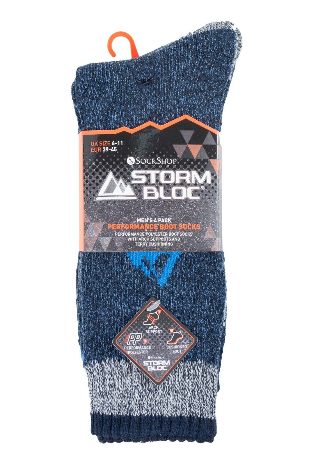 Storm Bloc - 4 Pack Mens Breathable Performance Hiking Socks with Arch Support - Picture 37 of 41