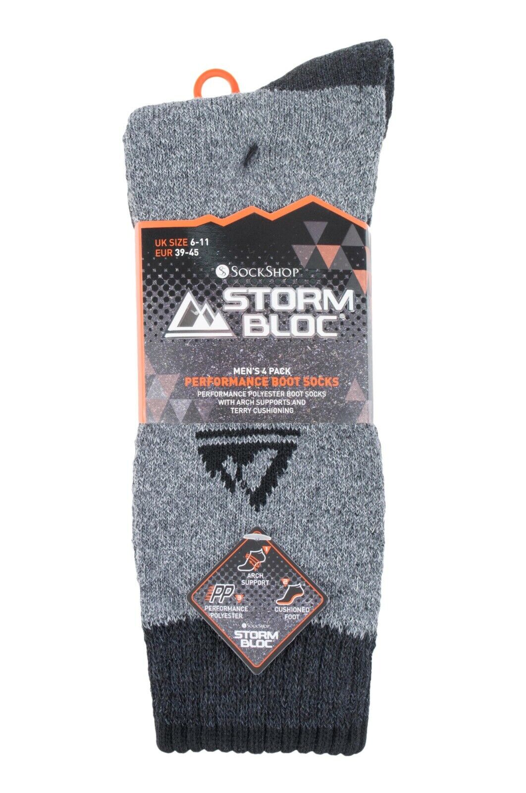 Storm Bloc - 4 Pack Mens Breathable Performance Hiking Socks with Arch Support - Picture 39 of 41