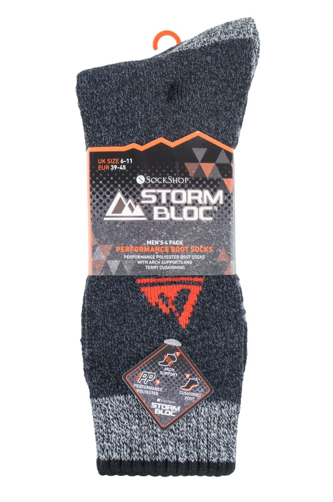 Storm Bloc - 4 Pack Mens Breathable Performance Hiking Socks with Arch Support - Picture 41 of 41