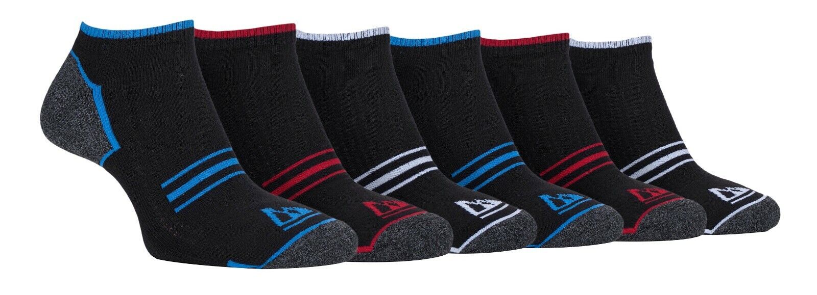 Storm Bloc - Paquete de 6 calcetines de entrenador acolchados de algodón para hombre en blanco y negro - Imagen 2 de 11