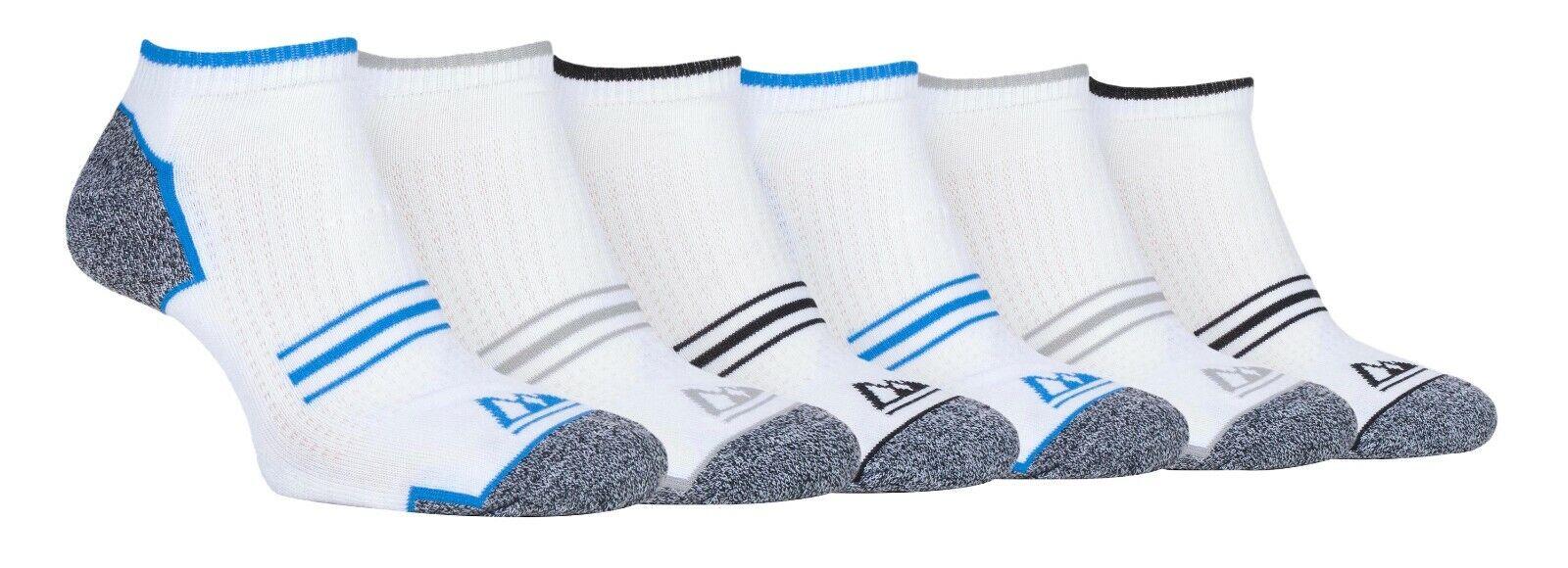 Storm Bloc - Paquete de 6 calcetines de entrenador acolchados de algodón para hombre en blanco y negro - Imagen 7 de 11