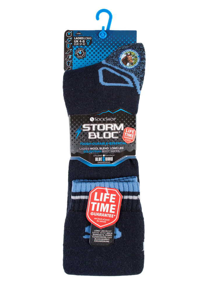 Storm Bloc - Damen lange kniehohe Wollmischung Thermo Reitsocken - Bild 9 von 15