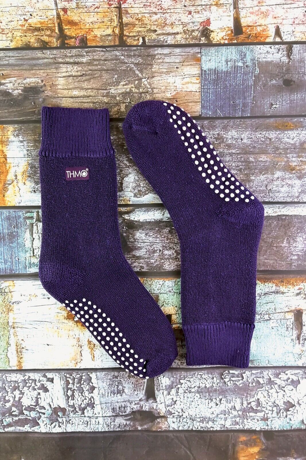 THMO - Ladies Non Slip Fluffy Fleece Inner Warm Thermal Gripper Slipper Socks - Picture 16 of 28