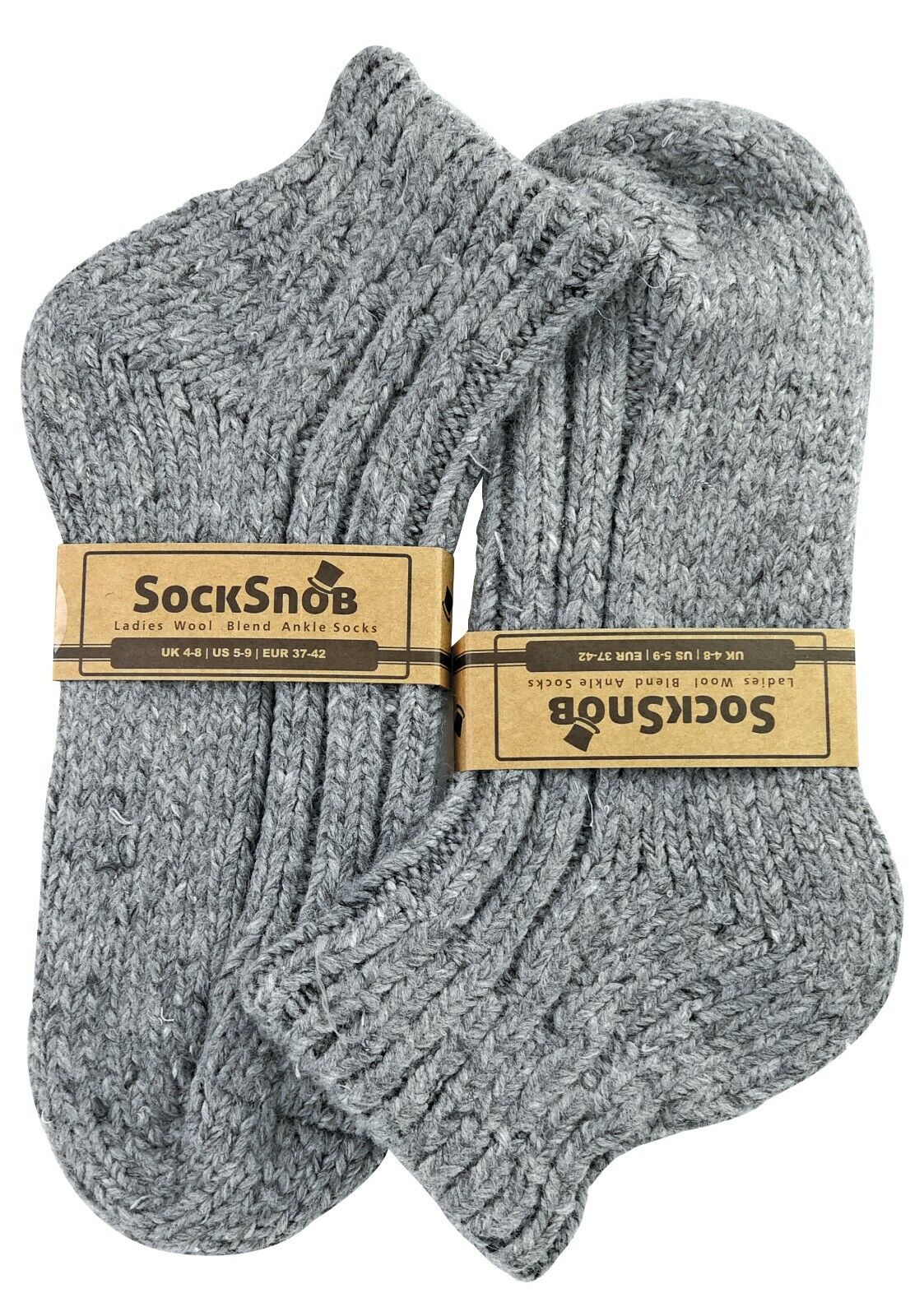Sock Snob - Womens Chunky Ribbed Low Cut Wool Blend Ankle Boot Socks - Picture 23 of 31