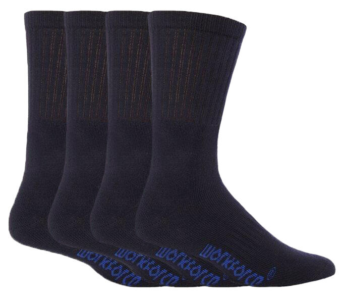 Workforce - Mens 4 Pairs Cushioned Padded Breathable Cotton Rich Work Boot Socks - Picture 5 of 7