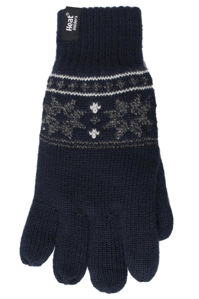 Heat Holders Mens 2.3 tog Thermal Fairisle Jaquard Knitted Gloves - Picture 7 of 8