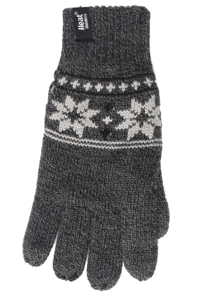 Heat Holders Mens 2.3 tog Thermal Fairisle Jaquard Knitted Gloves - Picture 8 of 8