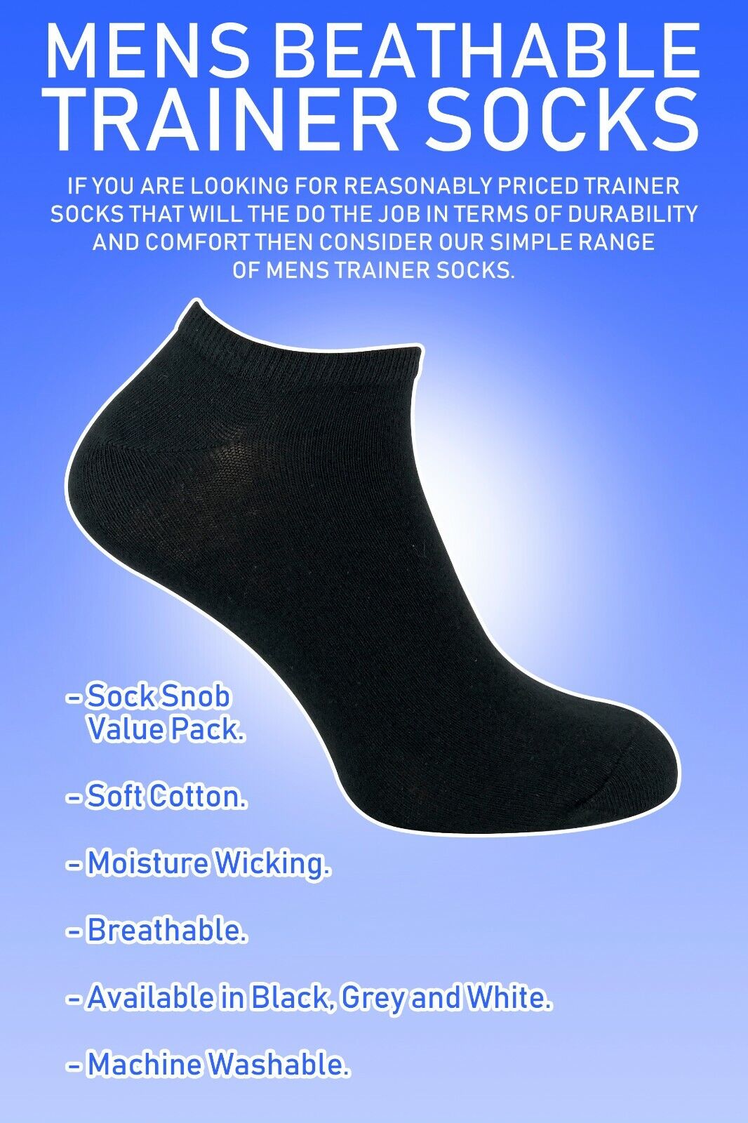 SOCK SNOB - 6 Pairs Mens Kids Cotton Low Cut Short Quarter Gym / Trainer Socks - Picture 9 of 23