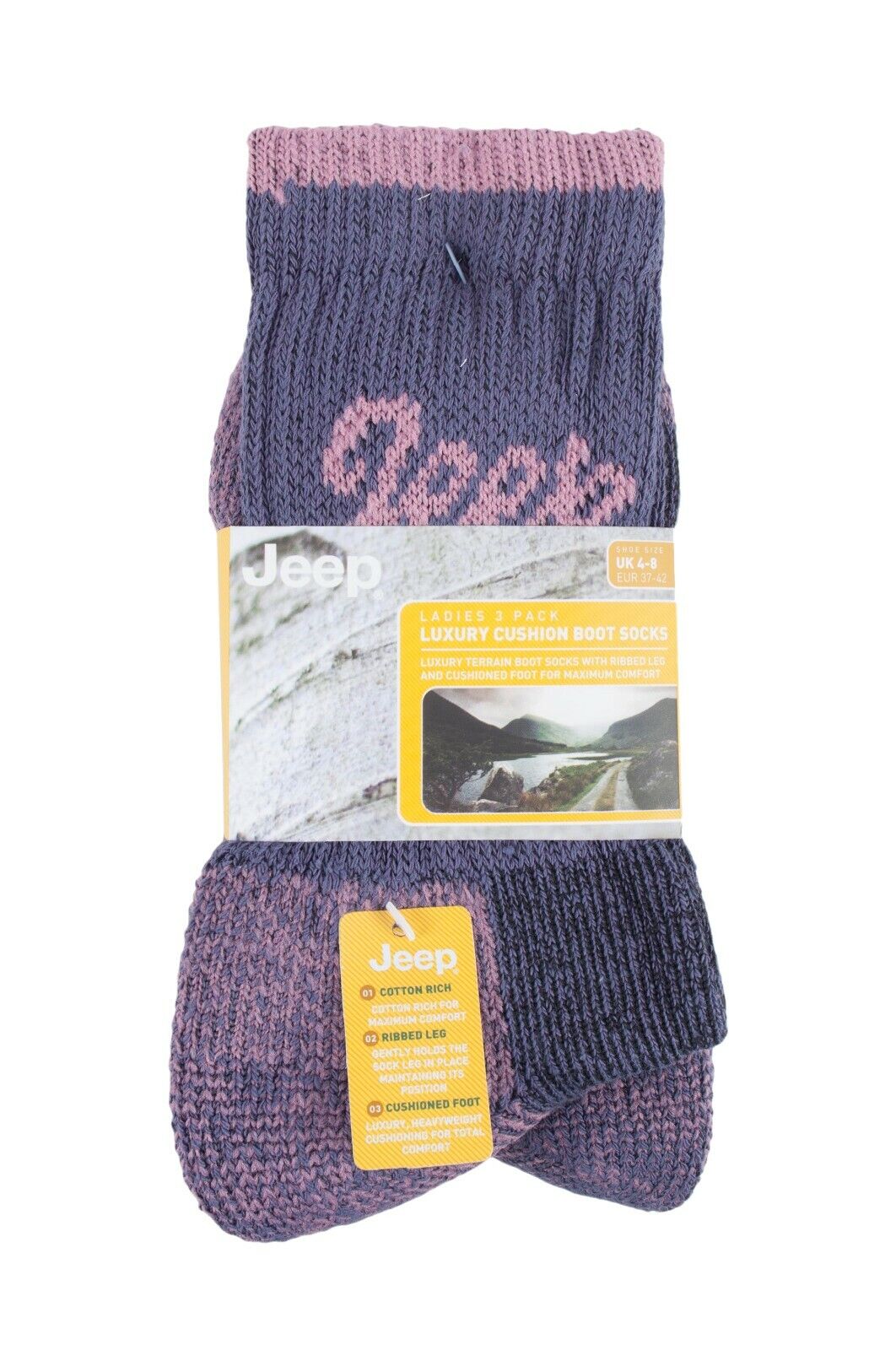 Jeep - 3er-Pack Baumwolle Outdoor Wanderschuh Socken für Damen/Damen - Bild 5 von 9