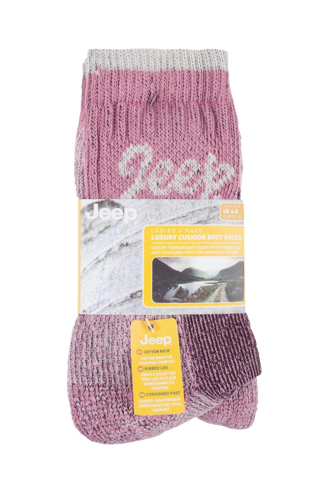 Jeep - 3er-Pack Baumwolle Outdoor Wanderschuh Socken für Damen/Damen - Bild 7 von 9