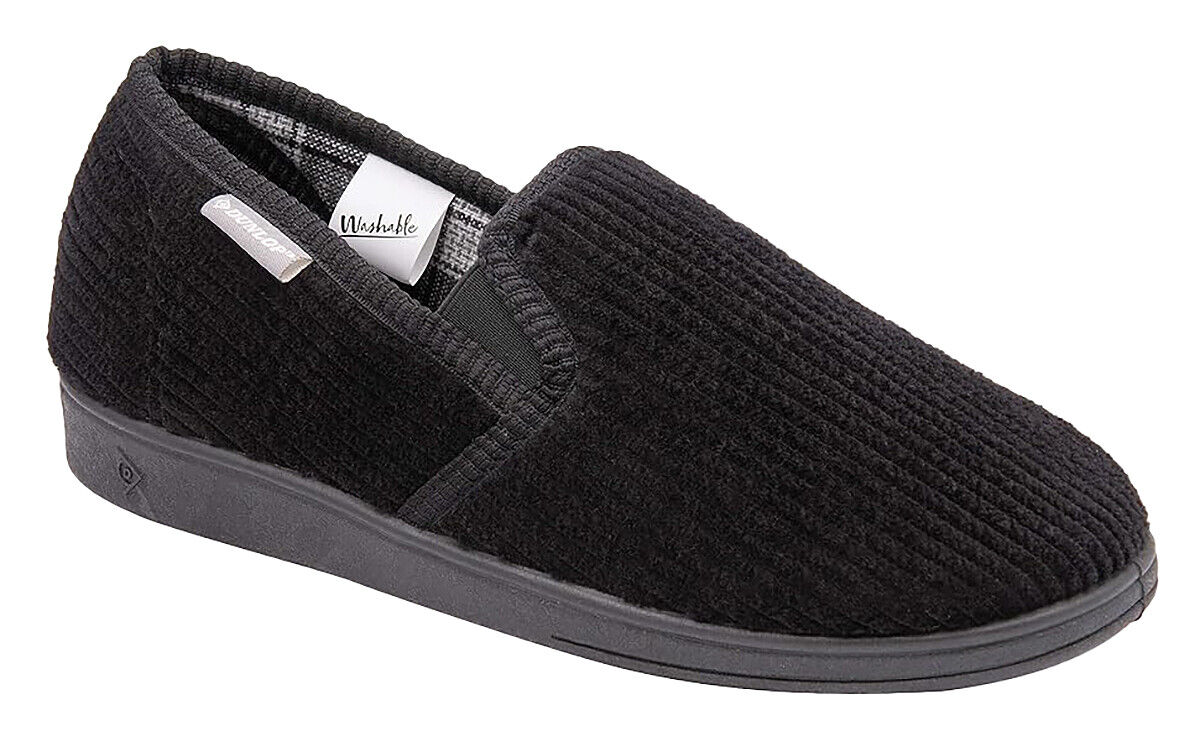 Dunlop Mens Slip On Slippers | Comfy Twin Gusset Rubber Sole - Picture 5 of 11