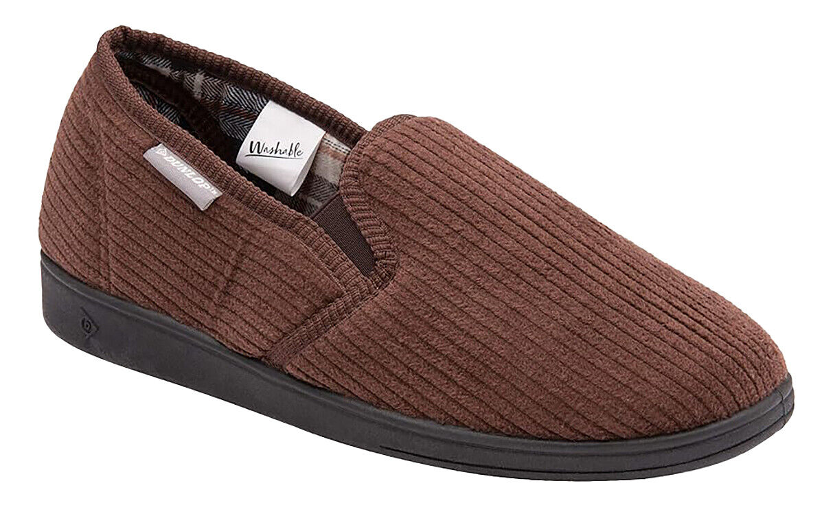 Dunlop Mens Slip On Slippers | Comfy Twin Gusset Rubber Sole - Picture 7 of 11