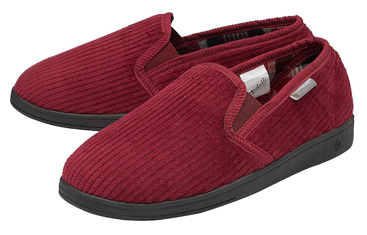 Dunlop Mens Slip On Slippers | Comfy Twin Gusset Rubber Sole - Picture 8 of 11